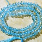 Crystal 5-6mm Button shape BLUE QUARTZ Gemstone Beads 14" str