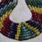 7 Strands Necklace - RUBY, EMERALD, SAPPHIRE 3-5mm Faceted Rondelle 16"-21" long