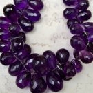 Amethyst BIG 10-22mm long x 6-15mm wide Faceted Drops 8.5" str Select-A-Size A+