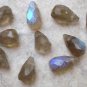 Labradorite 7-9mm long Sidedrill Faceted Drops 11" Strand (~100 beads) 18 grams