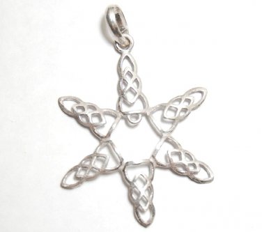 925 Silver Layered 58x48mm STAR Loop Pendant P254