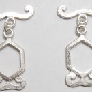 925 SILVER Layered 25X13mm Hexagon (2 Toggle Sets) P274