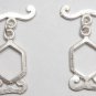 925 SILVER Layered 25X13mm Hexagon (2 Toggle Sets) P274