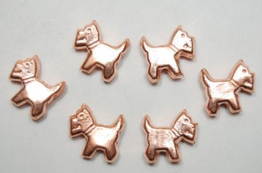 HANDCRAFTED Copper 16X14mm DOG SHAPE (6 Pc) Spacer C243