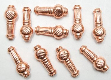 HANDCRAFTED Copper 25X10mm Ball & Stick 10 Spacers C237