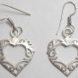 925 Silver Layered CELTIC SWIRL HEART Earring Set P264