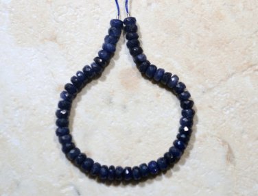 Wholesale Real Sapphire 3.8mm-4.4mm (50 Precious Faceted Rondelle Beads) SAS A++