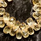 CITRINE 10-12x7.5-8mm (3 Faceted Briolette Drops) 12Ct