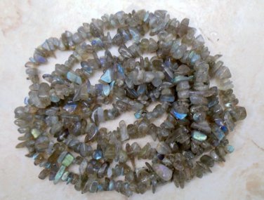 RICH Premium LABRADORITE 3-6mm Gemstone CHIPS 35" Long