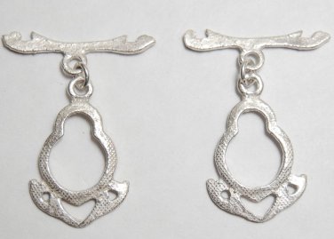 925 SILVER plated 26X17mm DESIGNER (2 Toggle Sets) P275