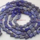 Natural Afgani 8-10mm Triangle LAPIS Gemstone Bead 14"