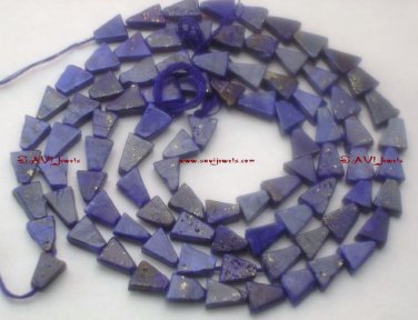 Natural Afgani 8-10mm Triangle LAPIS Gemstone Bead 14"