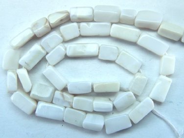 NATURAL Milky White Opal 11x7mm Rectangle/Brick Strand