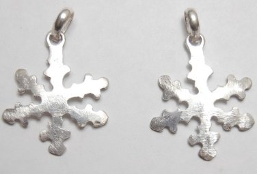 925 Silver Layered 40x30mm Solid STAR (2 Pendant) P259