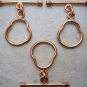COPPER LARGE 28X16mm HEART Shape TOGGLE (3) 36 Ctw C112