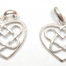 Silver Layered CELTIC "Heart N Heart" (2 Pendants) P252