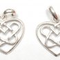 Silver Layered CELTIC "Heart N Heart" (2 Pendants) P252