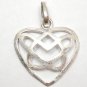 925 Silver Layered 38x32 "Heart N Heart" PENDANT P256