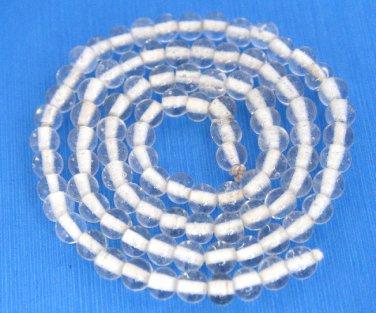 Snow White Trasparent 4mm Round Glass Crystal Beads 16"