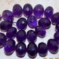 Checkerboard AMETHYST Large 10mm-11mm (3 Faceted Rondelle Beads) 17Ctw A++