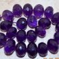Checkerboard AMETHYST Large 10mm-11mm (3 Faceted Rondelle Beads) 17Ctw A++