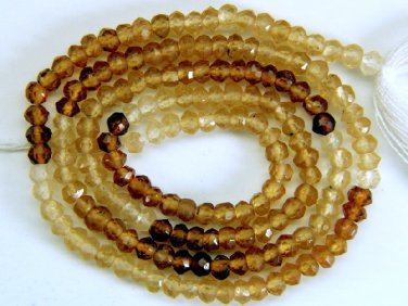 Micro FACETED 3mm HESSONITE GARNET Rondelle 14" Str A+