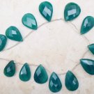 Green CHALCEDONY 20-27mm long (7 Piece Faceted PEARS) Select-A-Size
