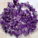 AMETHYST exotic 6-8mm long Sidedrill Drops Gemstone Beads 14.5" strand