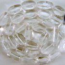 Snowy White 10x7mm Oval CRYSTAL Gemstone Beads 14.5"