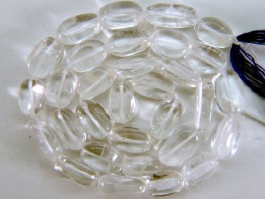 Snowy White 10x7mm Oval CRYSTAL Gemstone Beads 14.5"