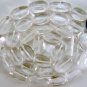 Snowy White 10x7mm Oval CRYSTAL Gemstone Beads 14.5"