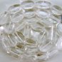 Snowy White 10x7mm Oval CRYSTAL Gemstone Beads 14.5"