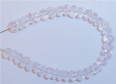 White Crystal Gemstone 4-4.5mm Faceted Rondelle 3.5"