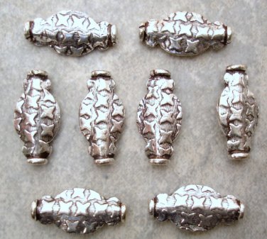 SILVER DESIGNER 18X8mm OVAL FISH (8 SPACERS) Beads R111