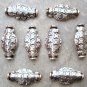 SILVER DESIGNER 18X8mm OVAL FISH (8 SPACERS) Beads R111