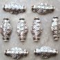SILVER DESIGNER 18X8mm OVAL FISH (8 SPACERS) Beads R111