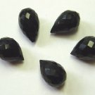 Black Onyx 11x8mm (3 Faceted Sidedrill Drops) 12 Ctw