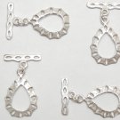 925 SILVER Plated 27X17mm Tear Drop (2 Toggle Set) P273