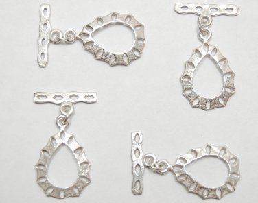 925 SILVER Plated 27X17mm Tear Drop (2 Toggle Set) P273