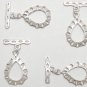 925 SILVER Plated 27X17mm Tear Drop (2 Toggle Set) P273