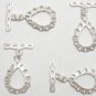 925 SILVER Plated 27X17mm Tear Drop (2 Toggle Set) P273