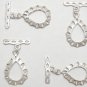 925 SILVER Plated 27X17mm Tear Drop (2 Toggle Set) P273