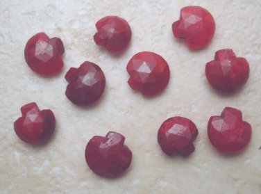 RUBY 8-9mm (3 Sidedrill Faceted Coin) Briolette 8.5Ct