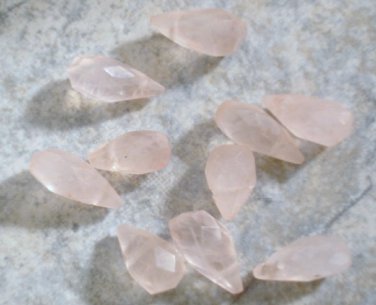 Rose Quartz 12x6mm (25 Sidedrill Faceted Drops) 54 Ct