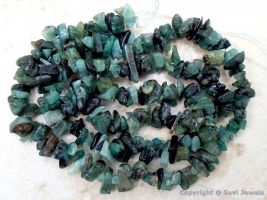 Real EMERALD 5-7mm chips Gemstone Beads Chips 17.5" strand