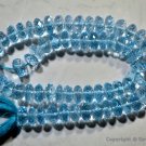 Micro Faceted Blue TOPAZ 6.5-7mm Rondelle Gemstone Beads (Pick-A-Lot)