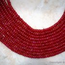 Precious RUBY 4-4.5mm (25 Loose Faceted Rondelle) Beads 16Ctw Grade "A"