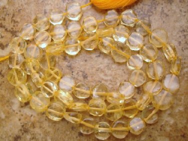 Bright Yellow CITRINE 5mm Coin Gemstone Beads 14.5" strand