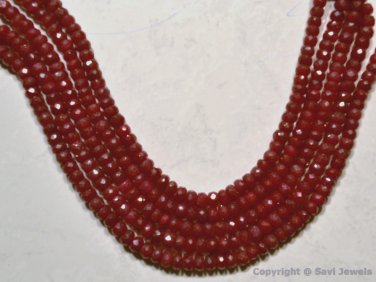 Precious RUBY 4-5mm Faceted Rondelle (10/15/20 loose beads) Pick-A-Size "A-"