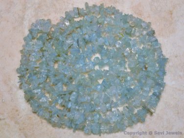 Aquamarine 3-6mm Uncut Chips Loose Gemstone Beads 17" Strand